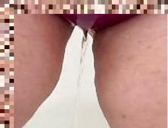 culo, masturbación, meando, preñada, coño-pussy, esposa, amateur, mamá, regordeta, bragas