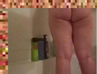 Bbw taking a shower