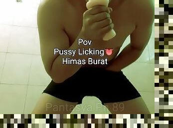 POV pussy licking, kinakain pepe ni, habang hinihimas ang titi, subrang sarap ng pepe mo mam ang tam