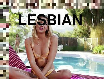 Bonnie Rotten and Jessie Andrews get each other off poolside