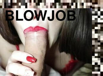 Amazing Blowjob with RedLips and skilled tongue