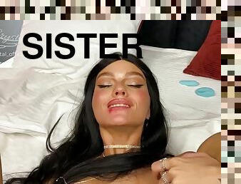 My stepsister changed her clothes and invited me to fuck all her tight holes