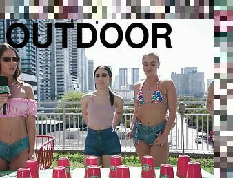 Outdoor group sex orgy with sexy college babes - Spring Break - Aubry Babcock