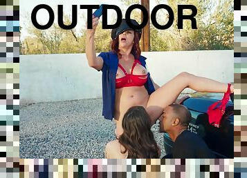 Alexis Fawx and Bella Blu share BBC outdoor