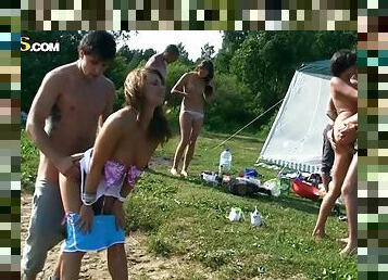 Outdoor Sex Party With Incredibly Beautiful Teens