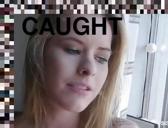 Lily ford got caught smoking by stepbro, so she fucked him to keep him silent