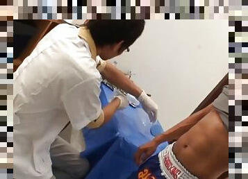 Asian angry doctor fucks patient in the ass after medical examination