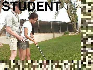 Sport student masters the art of playing with balls