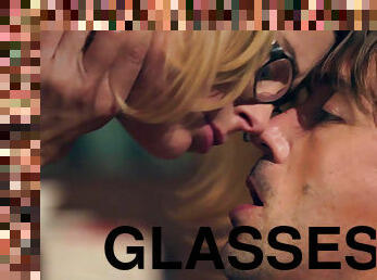Blonde with glasses goes nasty