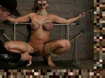 Tied Trina Michaels Gets Toyed and Tortured with Clothespins and Ropes