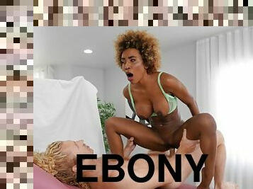 Ebony loudly begs for more cock in hardcore interracial