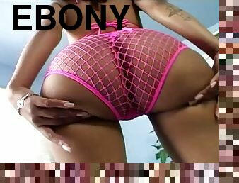Ebony seductively displaying black butt then ravished hardcore