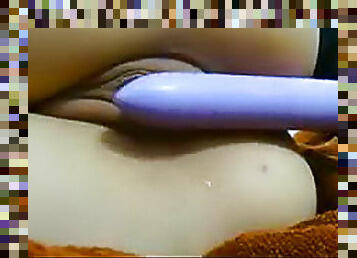 Extreme close up on dildo sex