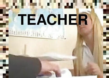 Gorgeous Blonde Teen Carrie Beasley Sucks and Fucks Her Teacher's Cock