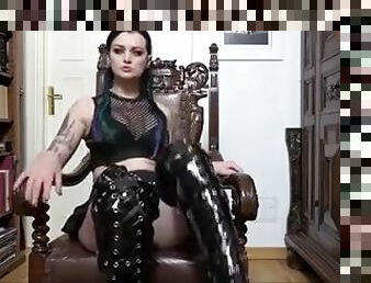 White eyed Gothic Girl fucking her pussy hardcore!