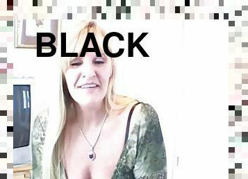 Black stud stuffs his big cock into a white girl's mouth