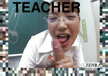 Classic JAV CFNM teacher handjob blowjob demonstration