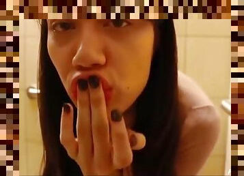 Sugar masturbating in public restroom So beautiful girl