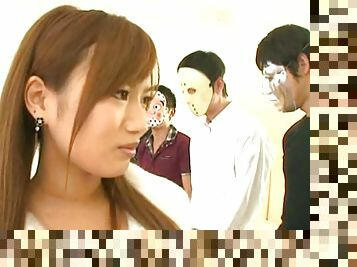 Babe with beautiful ponytails Rio Fujisaki has her beaver bashed