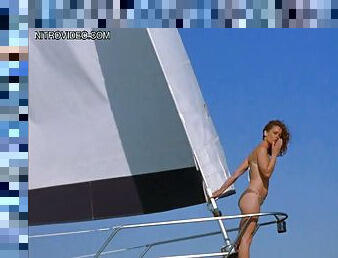 Lovely Robin Tunney Sending Kisses From a Boat