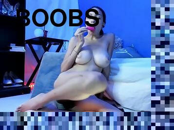 Kelsey 69 big perky tits dildo massive boobs riding cock sexy