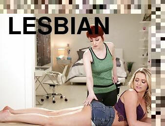 lesbo-lesbian, pornotähti, hieronta, rintaliivit