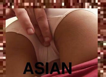 Asian sweet thing Gook slurping a throbbing wiener