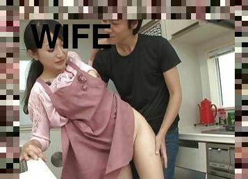 Takita Eriko is a hot housewife attacked by a pussy craving man