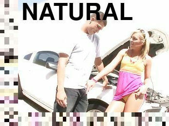 Tristyn Kennedy with big natural tits playing with a stranger's cock