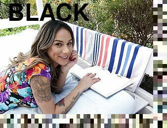 Sexy Nadia Styles sucks and fucks big black cock outdoors