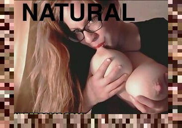 Massive Natural Tits On Nerdy Redhead Babe