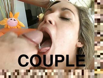 Fucking a cutie and cumming in her lusty mouth