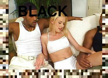 Big black cocks fuck and jizz on cute anal blonde Bonnie Heart