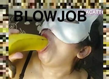 She love blowjob Banana or My dick ? :(. Bokep indo terbaru Tante ngebowjob pisang ????