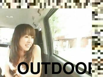 Junko Hayama got her knees dirty outdoors cause she craved a stiffy
