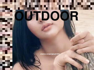 Young 18yo Vietnamese Babe Pong 1 - Big tits outdoors on the beach