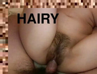 Hairy cunt of a cute Asian girl fucked by his stiff dick