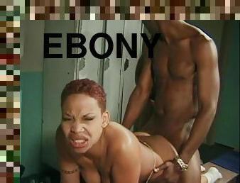 Hot Ebony Threesome in the Locker Room