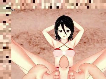 Rukia Kuchiki Gives You a Footjob At The Beach! Bleach Feet POV