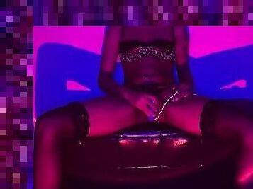 Ebony Babe In Thigh Highs Dual Vibrator Orgasm