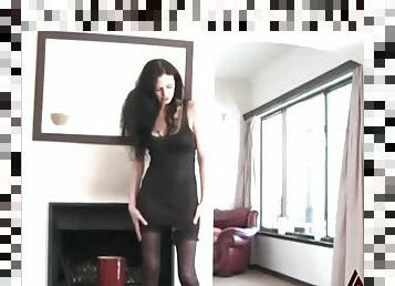 Leggy babe in stockings boned in POV video