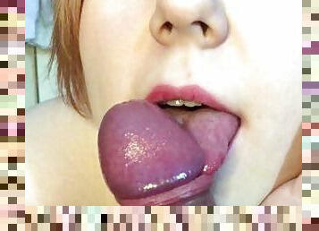 POV tracking blowjob from a girl with a double tonguesplitforked tonguecum in mouthcreampie