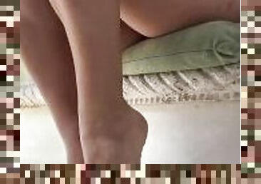 Luna Luxe's Sexy Legs And Pretty Feet With White Nailpolish