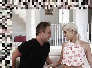 Smooth fucking on the sofa with small tits blonde babe Zoe Sparx