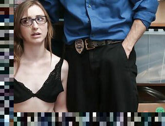 Nerdy Teen Thief Gets Caught And Fucked By Security