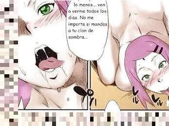 Sakura se unde la polla de naruto en su coño por las ganas del creampie del coño