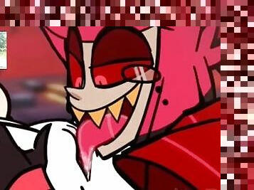 angel x oc x verosika FFM orgy bitch mommy hazbin hotel helluva boss femboy trap hentai