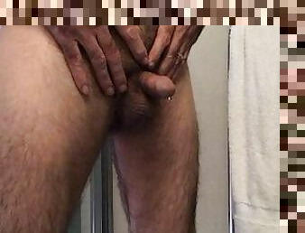 Playing with iphone slo-mo - part 1 - pee, shower and cum