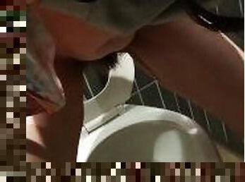 Hairy Piss Fart @ 44 Seconds Public Restroom Urination Farting Girl Pissing Toilet Crazy Slut fetish
