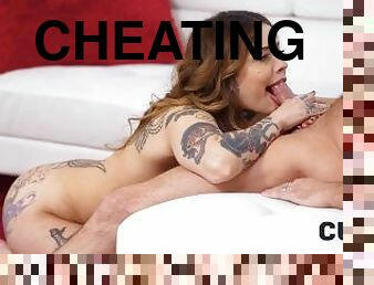 CUCK4K. Sexy cheating wife was caught by her husband while fucking with a lover